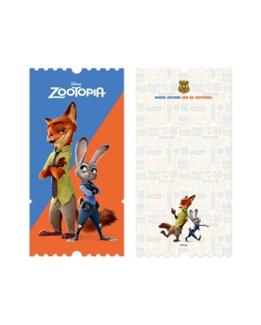 디즈니 주토피아 와이드 티켓 엽서 4: 주디와 닉