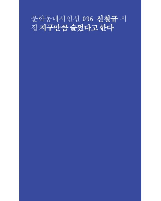 지구만큼 슬펐다고 한다 신철규 시집