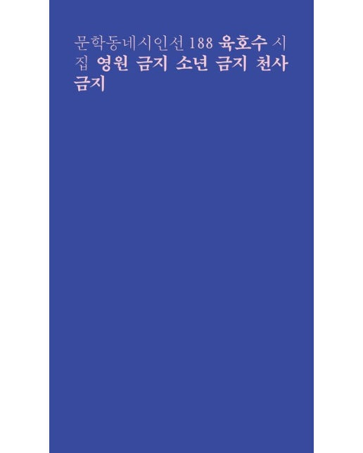 영원 금지 소년 금지 천사 금지 - 문학동네 시인선 188