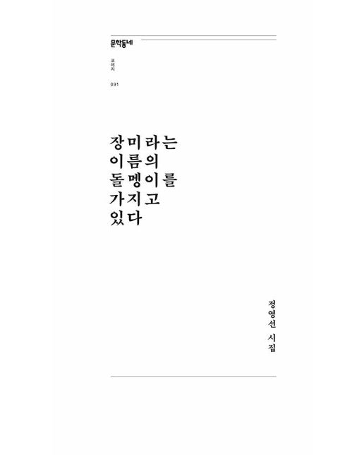 장미라는 이름의 돌멩이를 가지고 있다 - 문학동네포에지 91