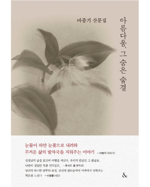 아름다움, 그 숨은 숨결 : 마종기 산문집