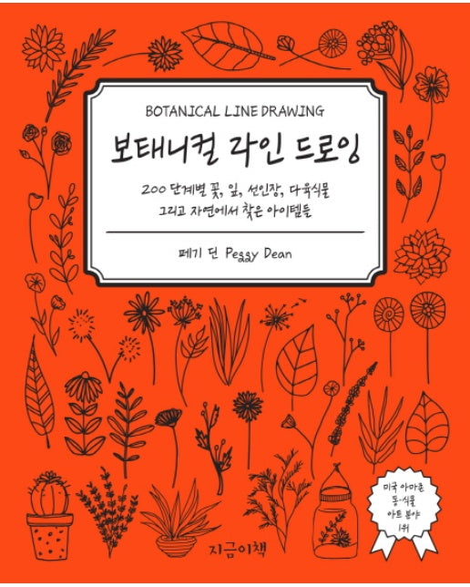 보태니컬 라인 드로잉 200 단계별 꽃 잎 선인장 다육식물 그리고 자연에서 찾은 아이템들