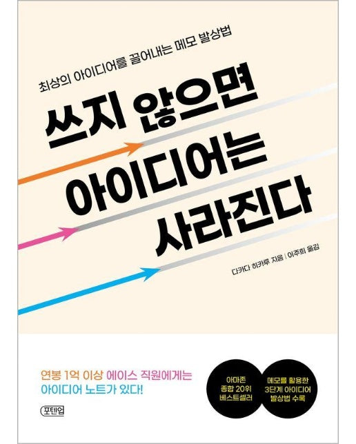 쓰지 않으면 아이디어는 사라진다 - 최상의 아이디어를 끌어내는 메모 발상법 